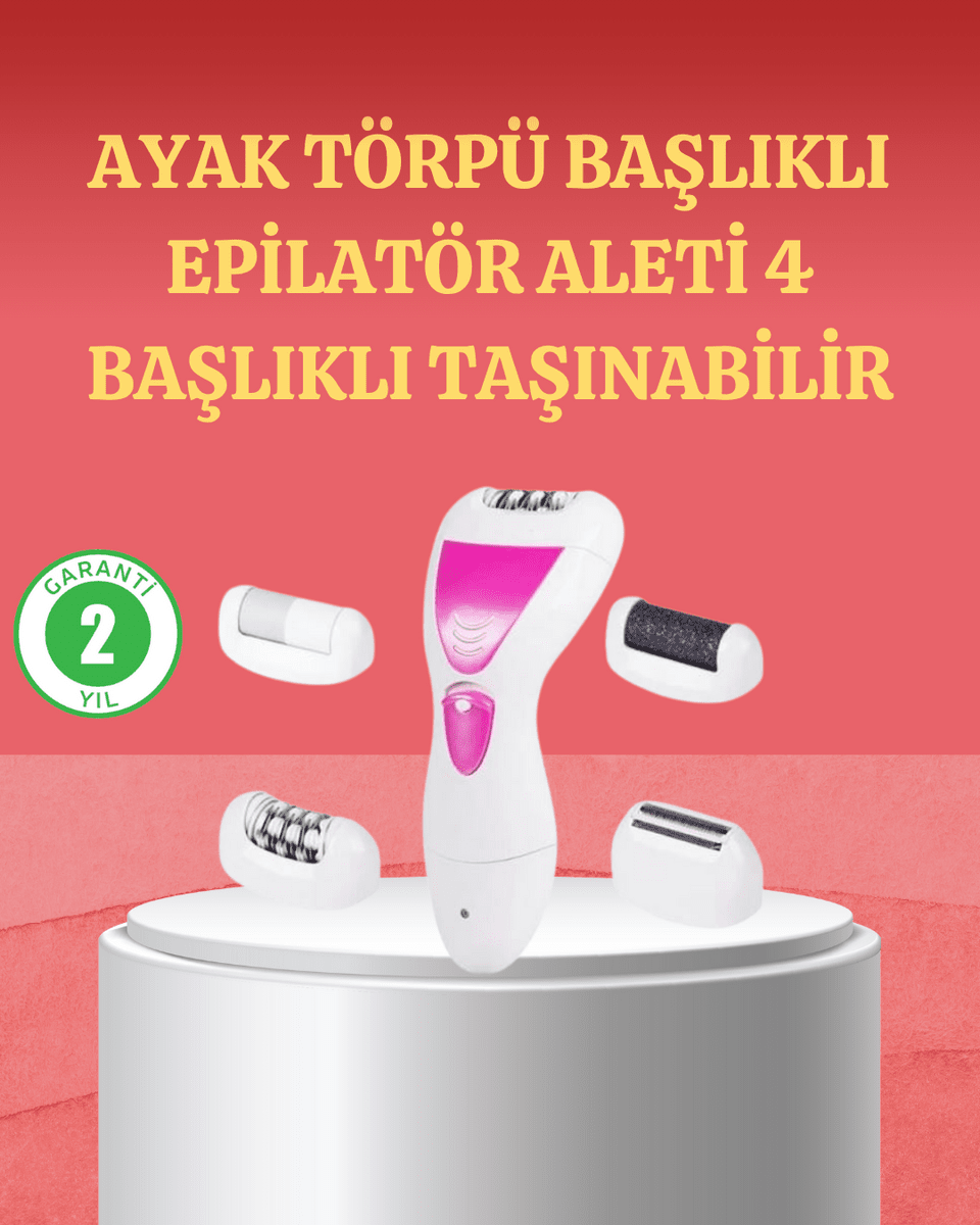 4 Başlıklı Kablosuz Şarjlı Epilasyon Cihazı