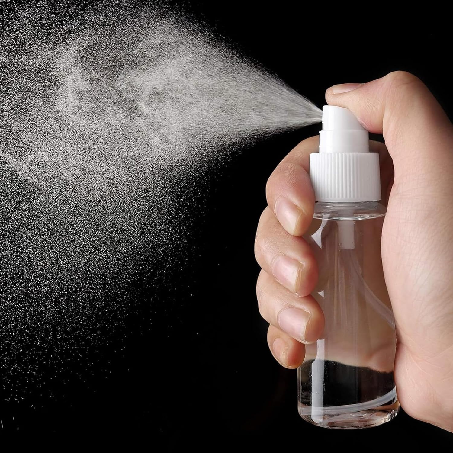® 100 ML Şeffaf Boş Sprey Şişe 12'li Set – Plastik Sprey Şişesi, Kolonya, Parfüm, Kozmetik ve Temizlik Ürünleri İçin