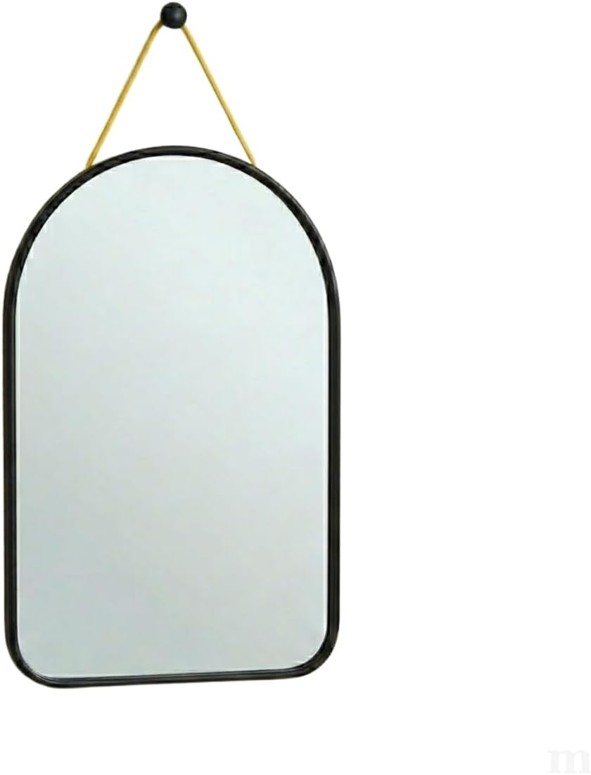 DEİNHAUS Dekoratif Duvar Aynası, Siyah İnce Çerçeveli Kemer Tasarım, 23x40 cm, Askı İpli, Antre, Banyo ve Makyaj için Modern Ayna