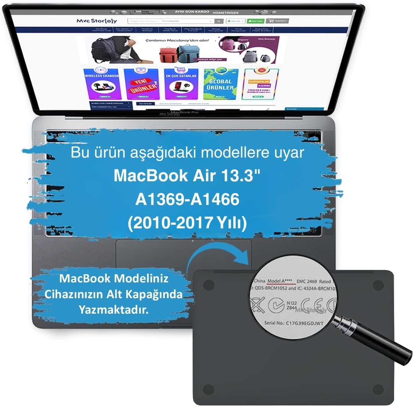 MacBook Air 13 İnç Kılıf A1369 A1466 Uyumlu Hard Case Sert Koruyucu Kapak İnce Hafif Çizilme Korumalı Desenli Baskılı 2010-2017 Karışık