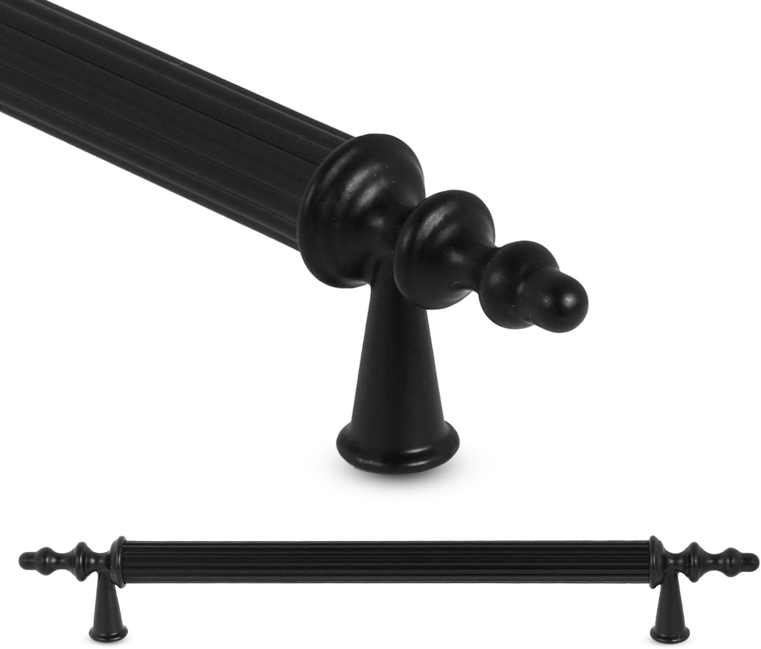 Ovacık Çekmece Dolap Kapak Kulpu Kulbu 128 mm Mat Siyah Metal Kulp (10 ADET)