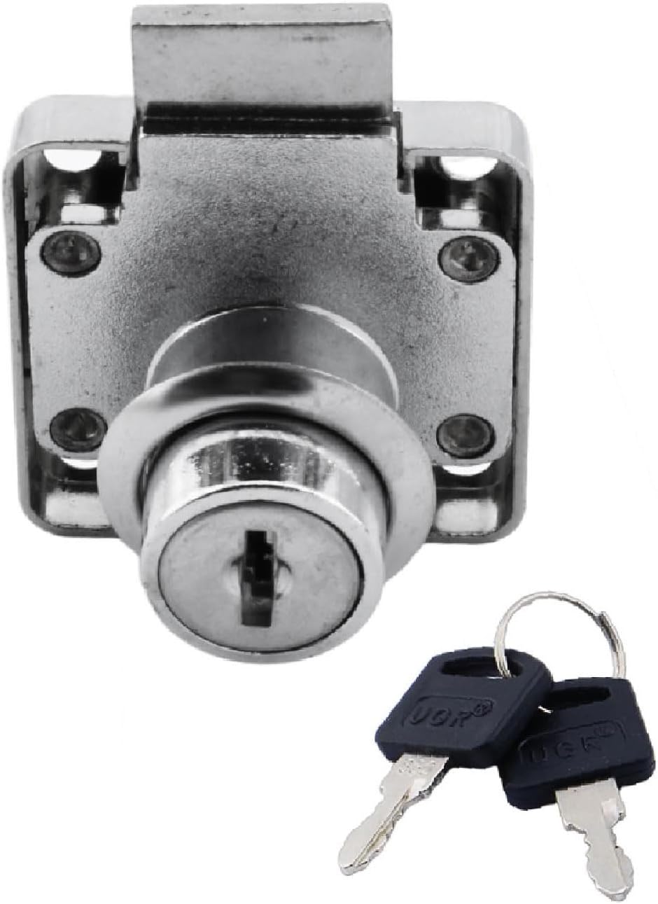 Ugr Kare Mobilya Çekmece Dolap Kilidi Nikel Krom 2 Anahtarlı Kilit 4x4 cm 22 mm