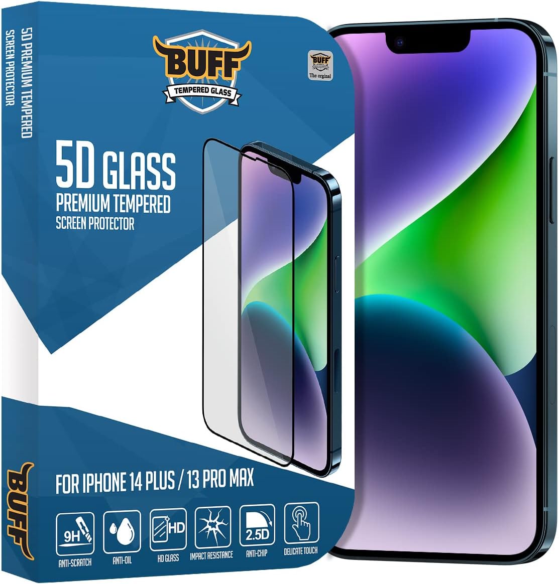 Buff iPhone 14 Plus/13 Pro Max 5D Glass Ekran Koruyucu