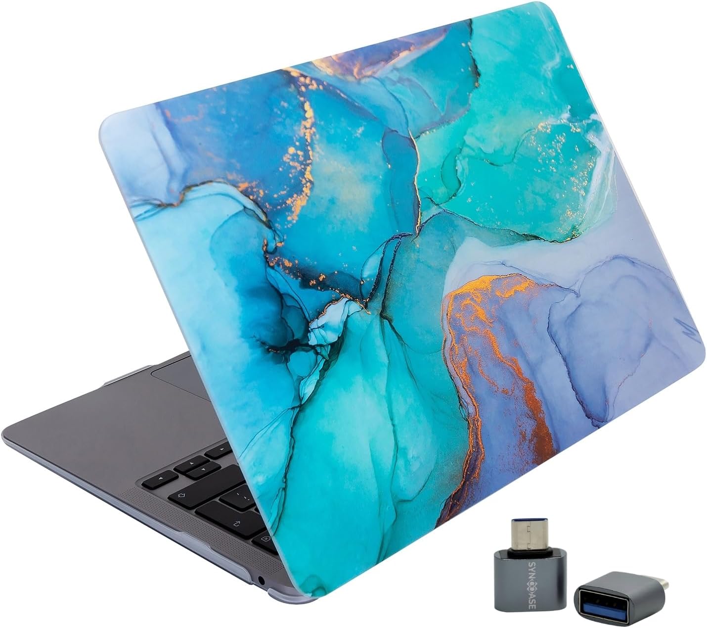 Huawei MateBook D14 Kılıf Uyumlu Mermer Desenli Mat TPU Sert Hard Case İnce Hafif Koruma 2019-2022 14 İnç Açık Yeşil