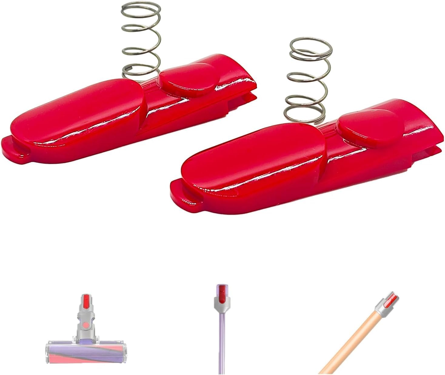 Dyson V8, V10, V11, V15 ile Uyumlu Boru ve Emici Başlık Butonu, Yaylı Mandal