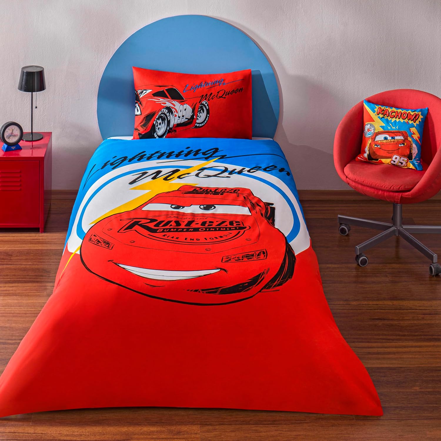 Disney Cars McQueen Tek Kişilik Pamuk Nevresim Takımı