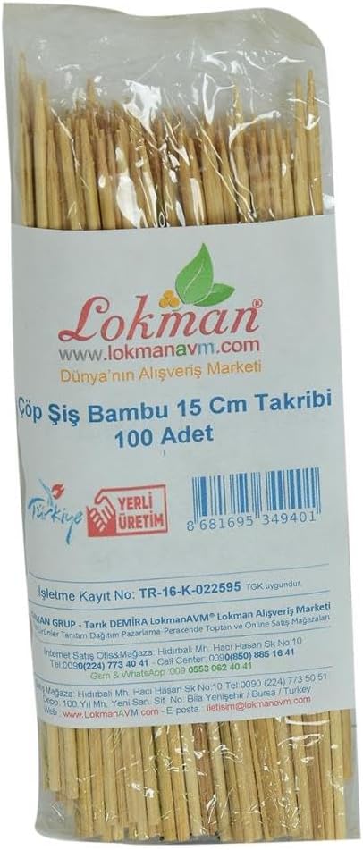 Çöp Şiş Bambu Şişleri 15 Cm Takribi 100 Adet 1 Paket