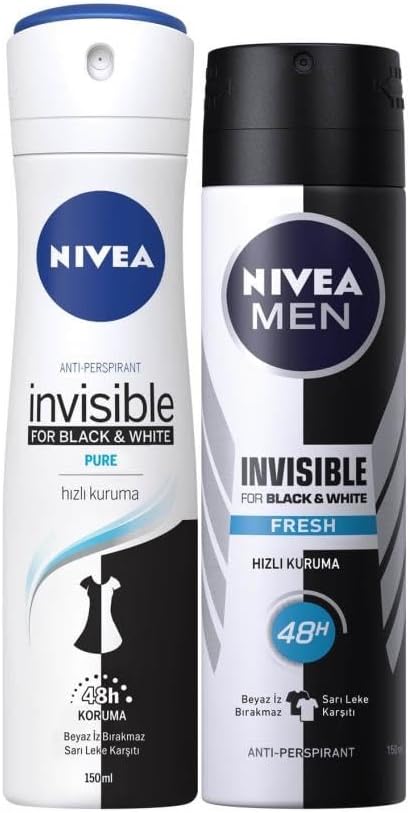 Black&White Pure Bayan Deosprey 150 Ml+Black&White Fresh Erkek Deosprey 150 Ml 2'Li Paket