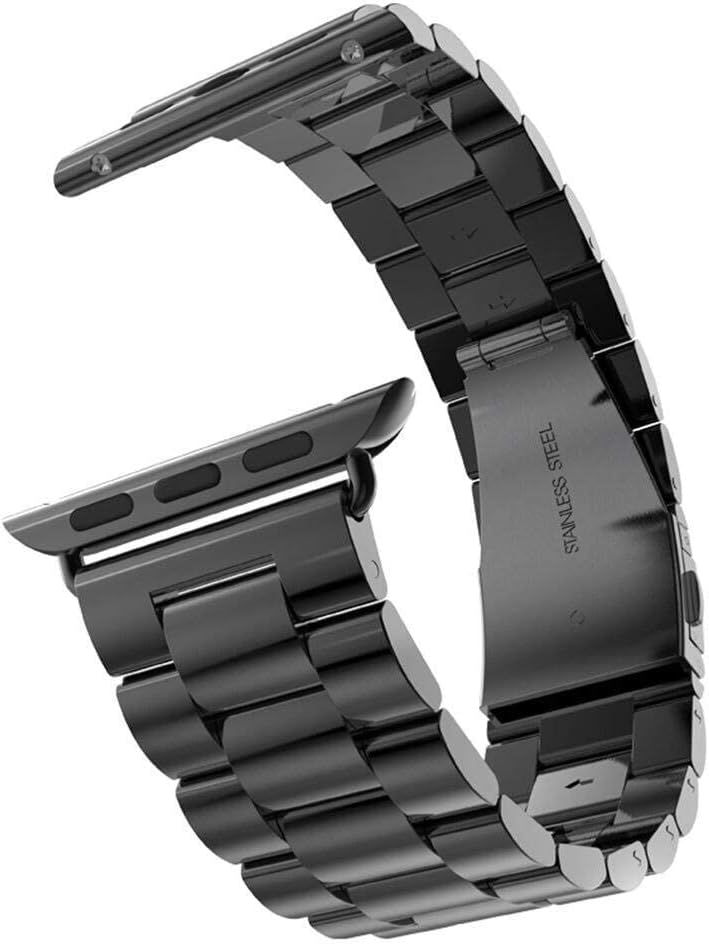 Apple Watch ile Uyumlu Metal Kordon 42mm 44mm 45mm 46mm 49mm (Siyah)