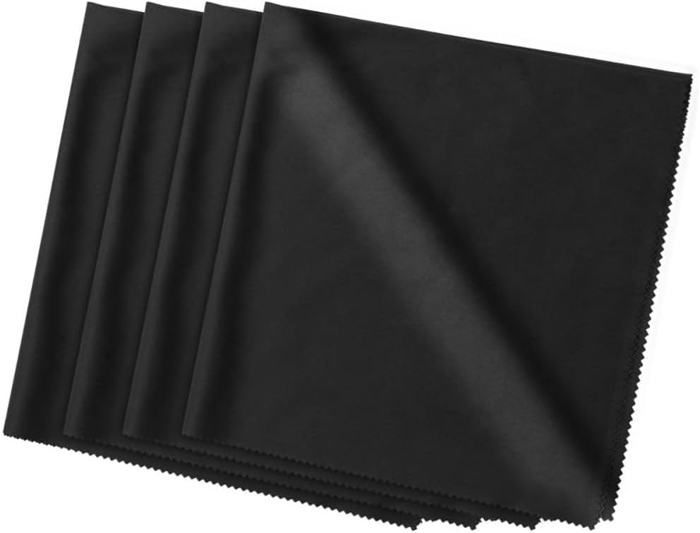 Microfiber Temizlik Bezi 4’lü Paket – 40×40 cm – Çizik Bırakmaz, Tüy Bırakmaz – Gözlük, Telefon, Tablet, TV ve Kamera Lens Temizleme Bezi