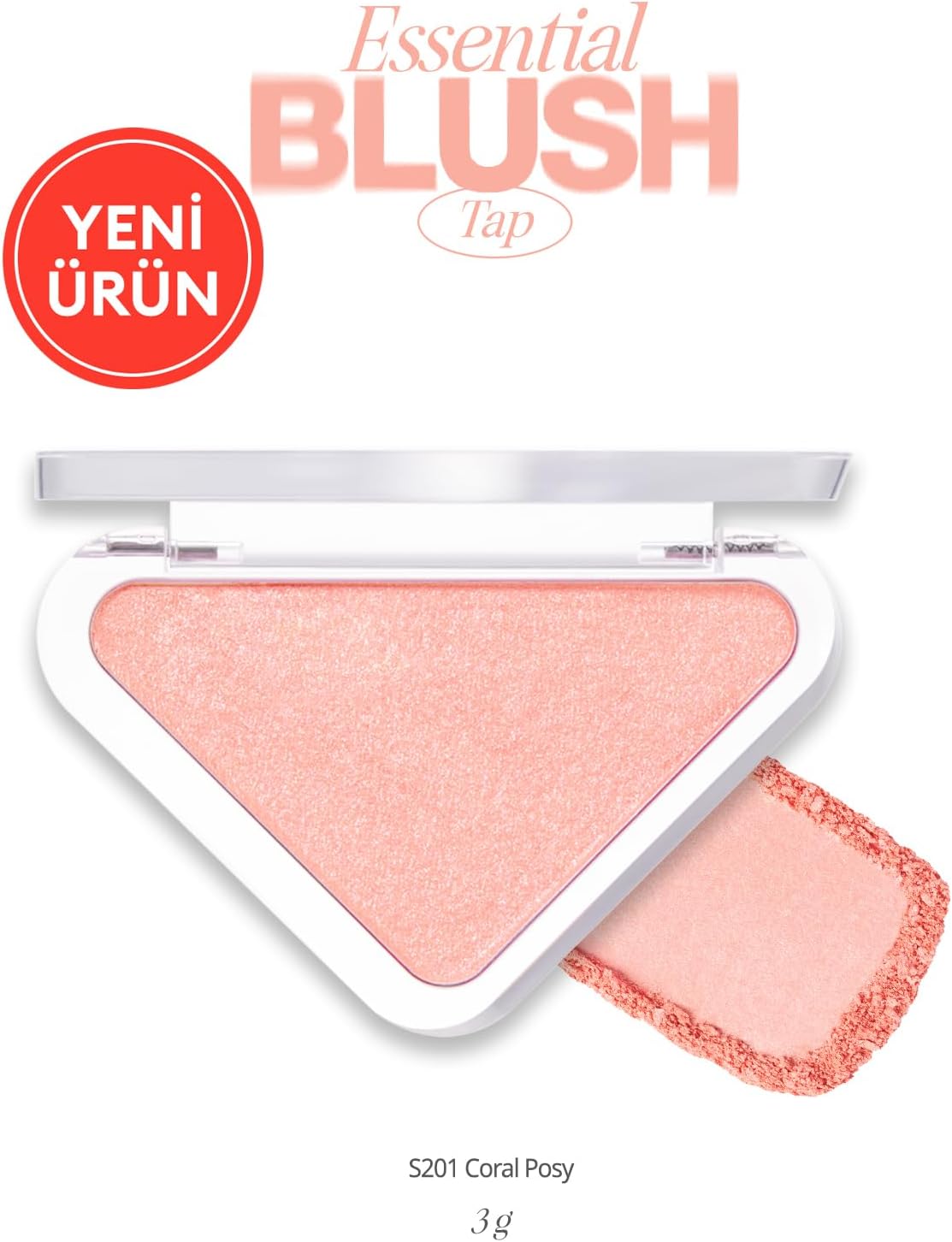 Katmanlanabilir Yumuşak Dokulu Işıltılı Bitiş Sunan Allık Essential Blush Tap (S201 Coral Posy)