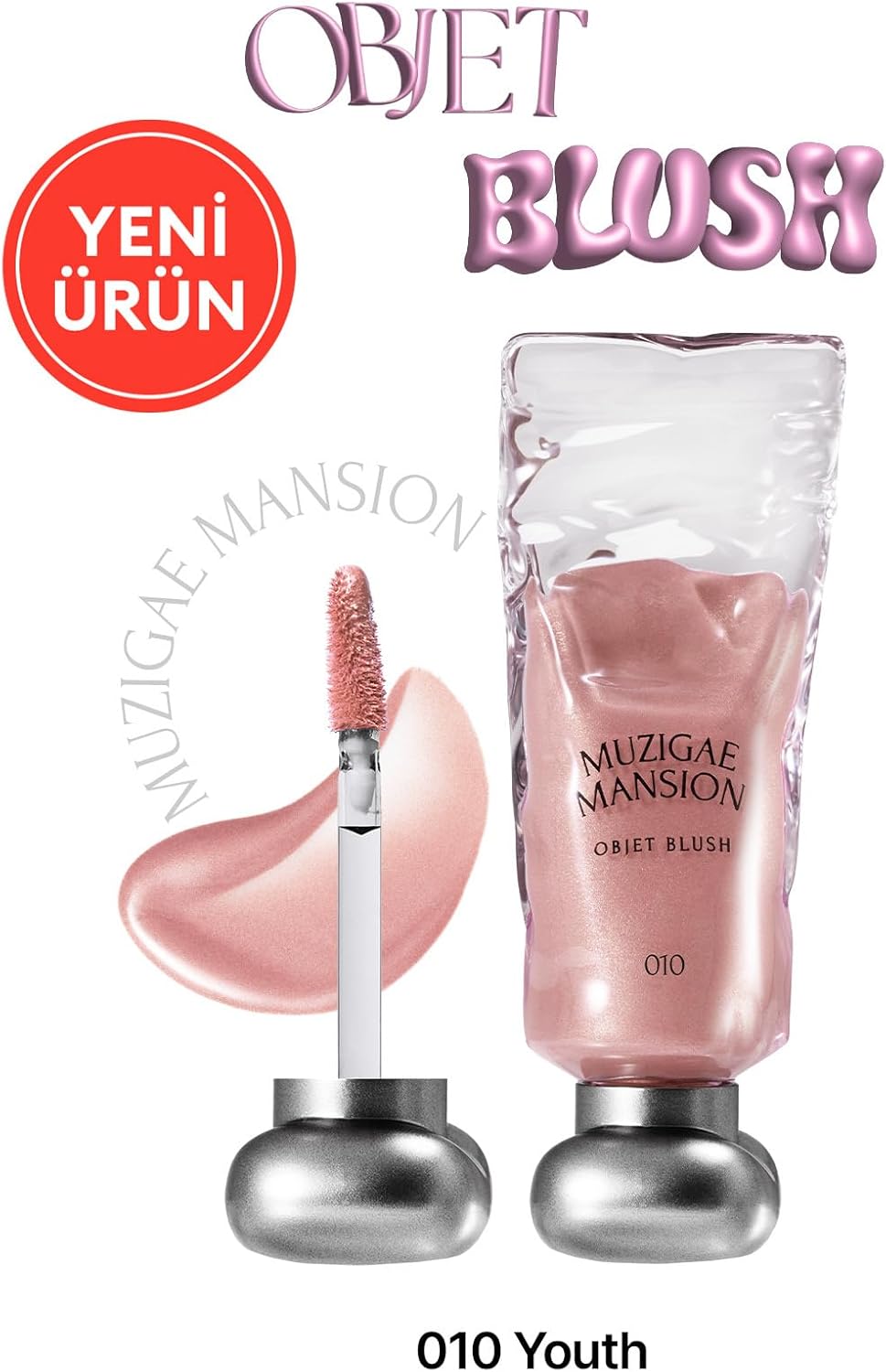 Hafif Yapılı, Ciltle Bütünleşen Parlak Bitişli Likit Allık Objet Blush (010 Youth)