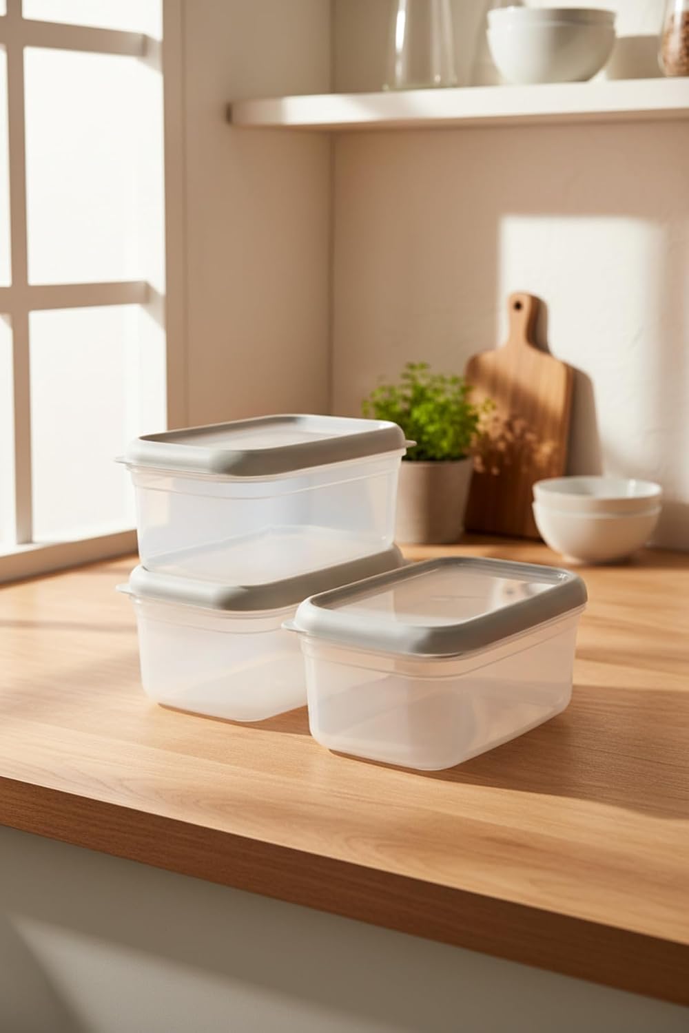 Hide Plus 3'Lü Saklama Kabı Beyaz (3X1000 Ml)