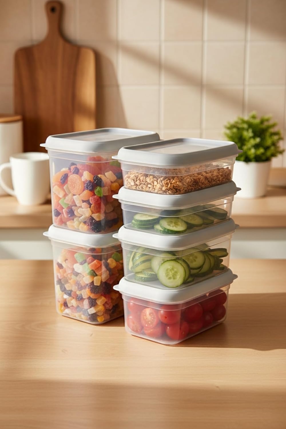Hide Plus 6'Lı Saklama Kabı Beyaz (2X 1,9Lt - 2X 1 Lt - 2X 0,70 Lt)