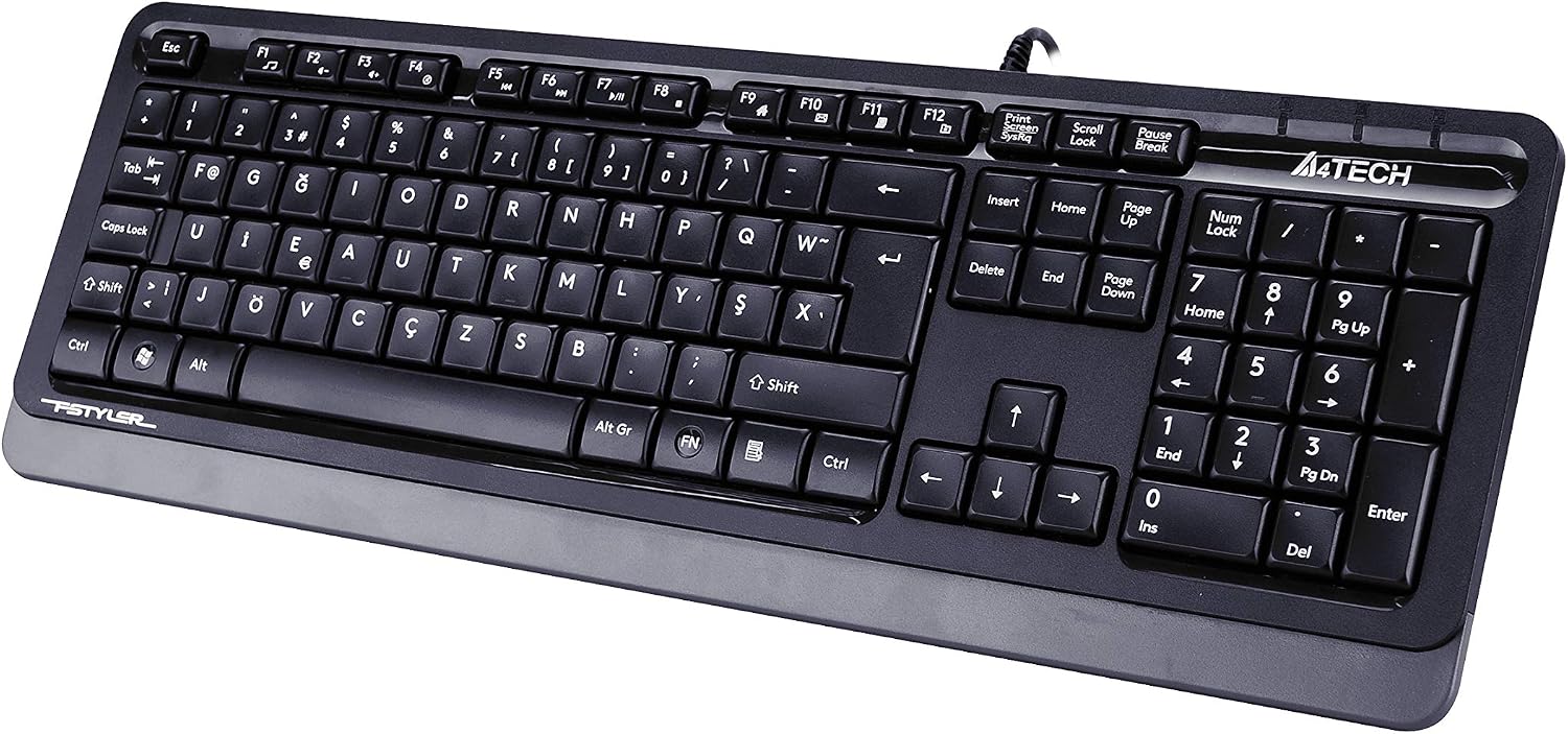 A4 TECH FK10 F USB Türkçe FN-MULTİMEDYA Siyah/Gri Klavye