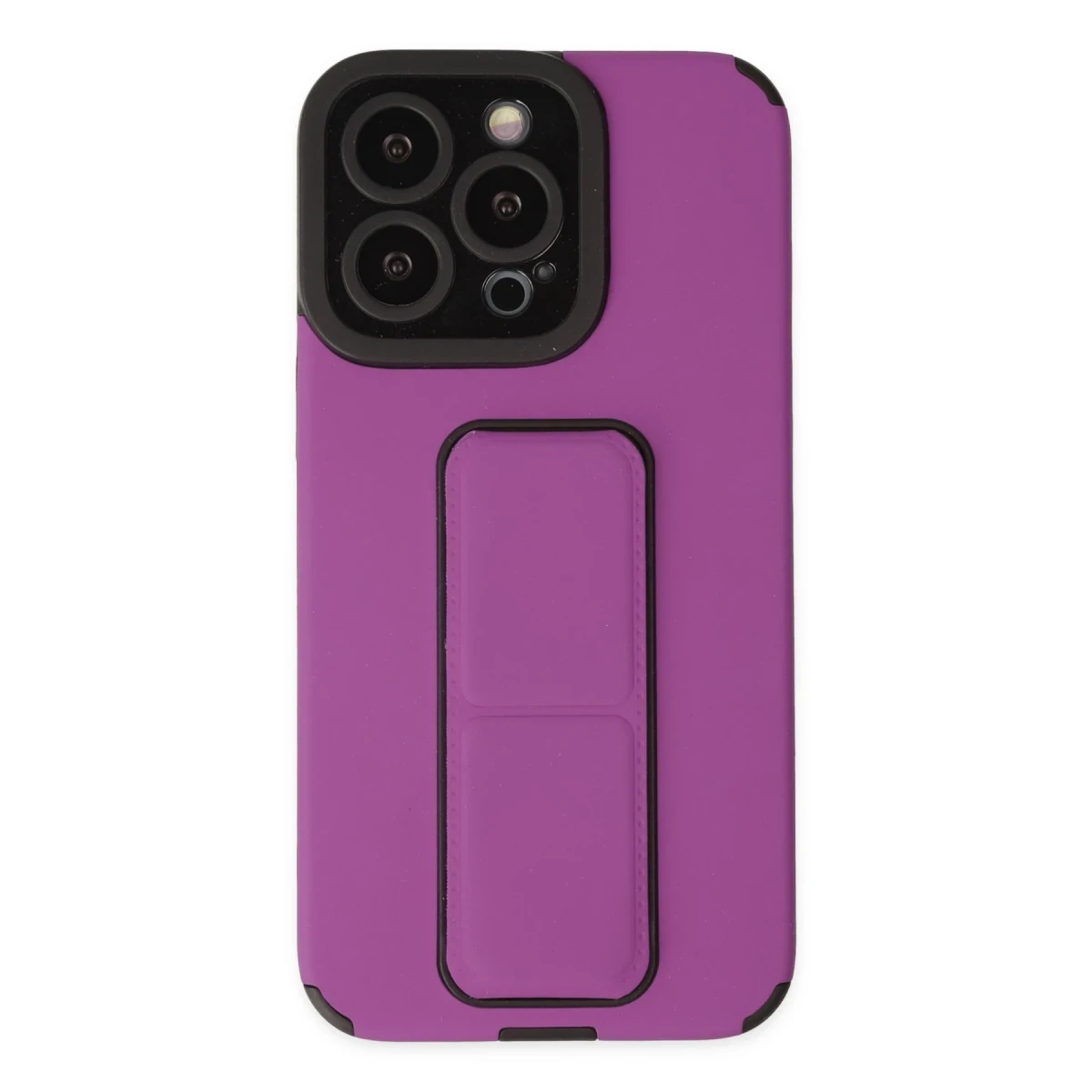 Apple iPhone 13 Pro Kılıf Mega Standlı Silikon - Mor
