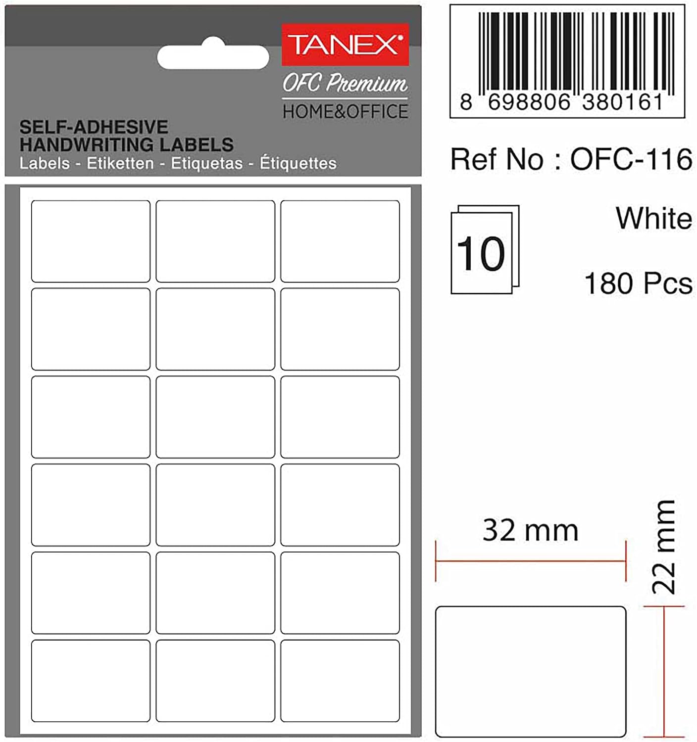 OFC-116 BEYAZ OFİS ETİKETİ