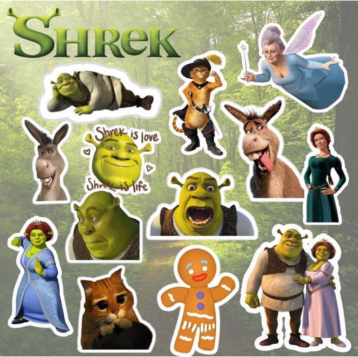Shrek Sticker Seti | Laptop Notebook Telefon Etiket