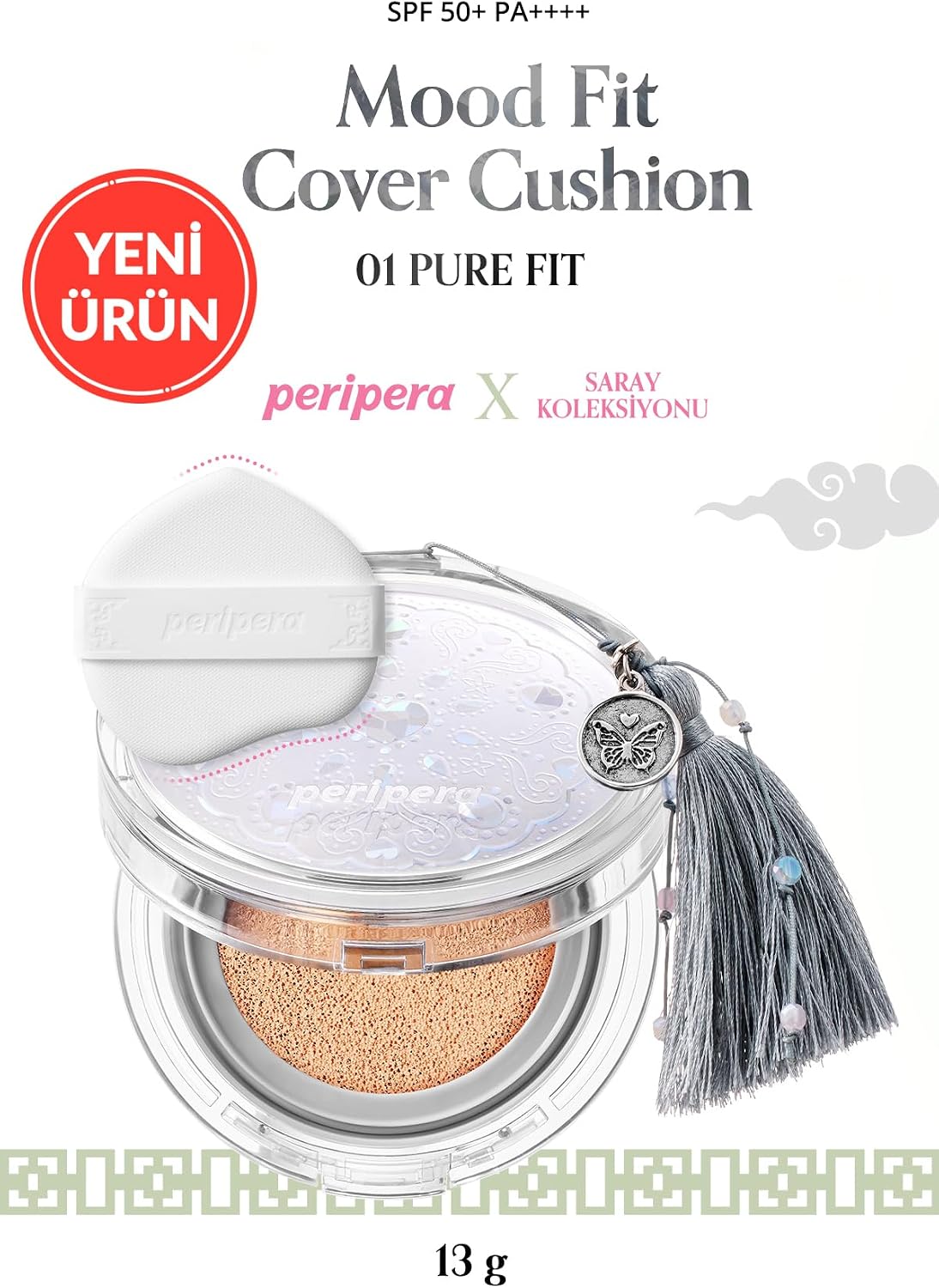 Yarı Mat Bitişli Filtre Etkili Cushion Mood Fit Cover Cushion SPF50+PA++++(01 Pure Fit)