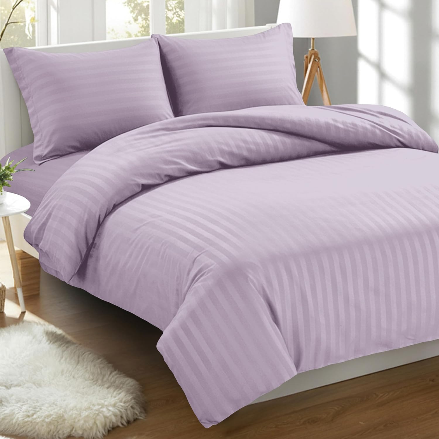 En Yumuşak, En Rahat 3 Parça Damask Çizgili Nevresim Takımı - 1500 Premium Otel Kalitesinde Mikrofiber - Lüks Kırışıklığa ve Solmaya Dayanıklı Nevresim Takımı, İkiz/İkiz XL