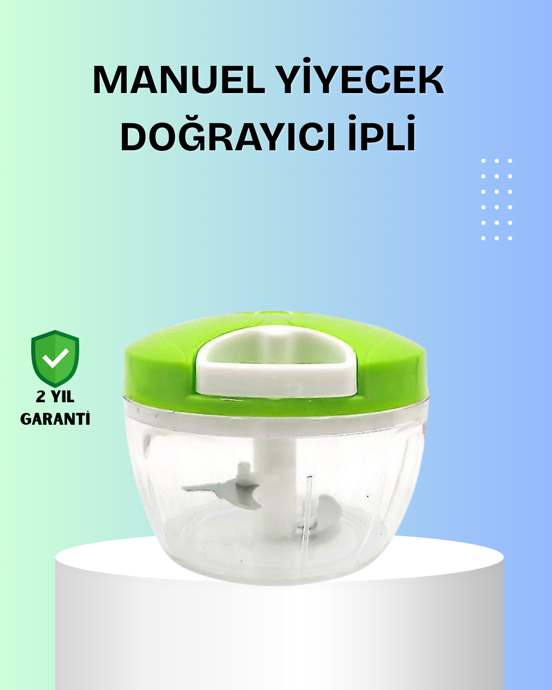 El Tipi Yiyecek Kıyıcı Üç Bıçaklı Pratik Doğrayıcı