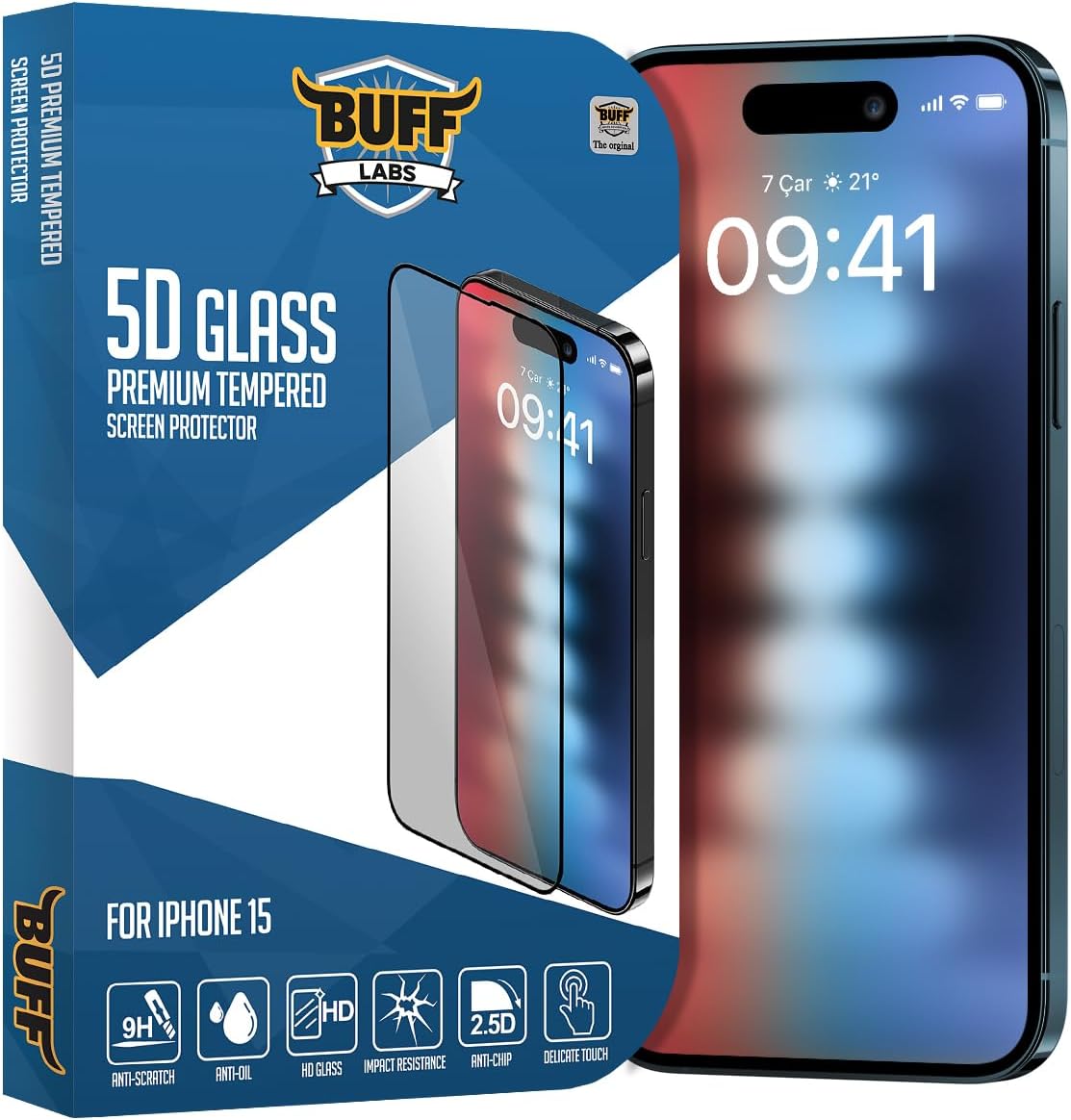 iPhone 15 ile Uyumlu 5D Glass Ekran Koruyucu