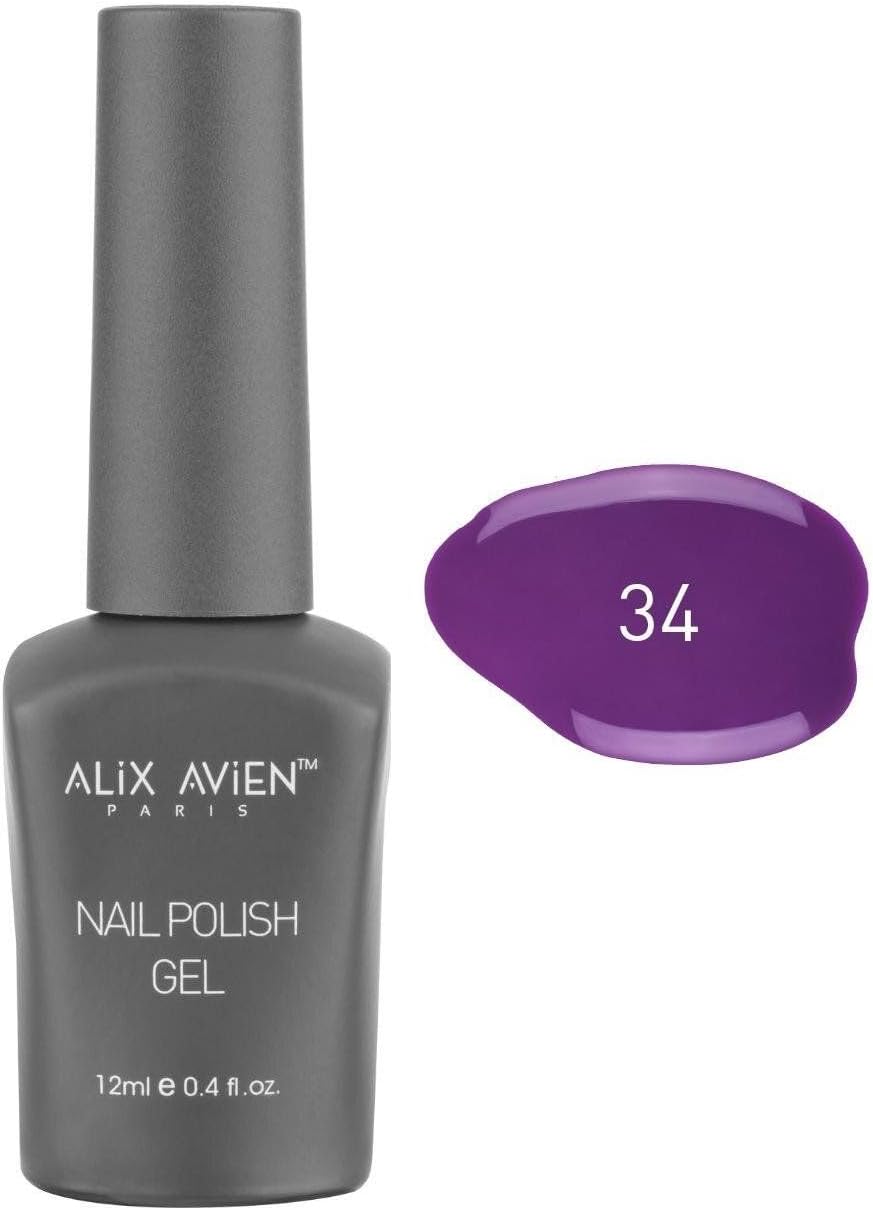 Uv Kalıcı Koyu Mor Jel Oje 34 - Gel Polish - 12 ml