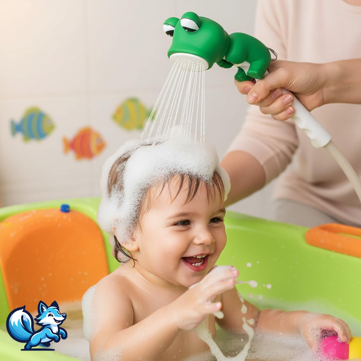 Sevimli Hayvan Figürlü Bebek Duş Başlığı – Annelerin Yardımcısı Eğitici Banyo Oyuncağı, Kolay Kurulum, El-Göz Koordinasyonu Geliştirici, Çocuklar İçin Renkli ve Eğlenceli