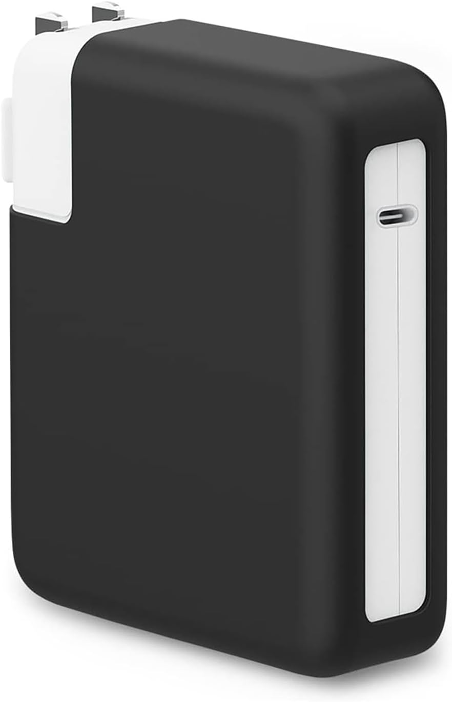 Macbook Şarj Adaptör için Kılıf (85W-87W-96W) Matte Silicone Siyah