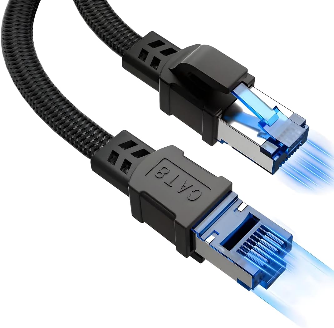 CAT 8 Ethernet Kablosu LAN Kablo 40Gbps 2000MHz Süper Hızlı Ağ Kablosu Gigabit PC, Laptop, PS5/4, Steam Deck, Xbox, Switch (5 Metre)