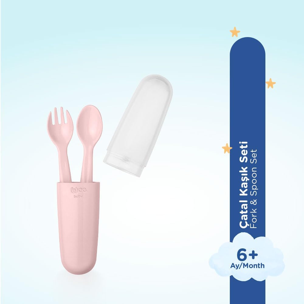 Saklama Kutulu Çatal Kaşık Seti - PEMBE