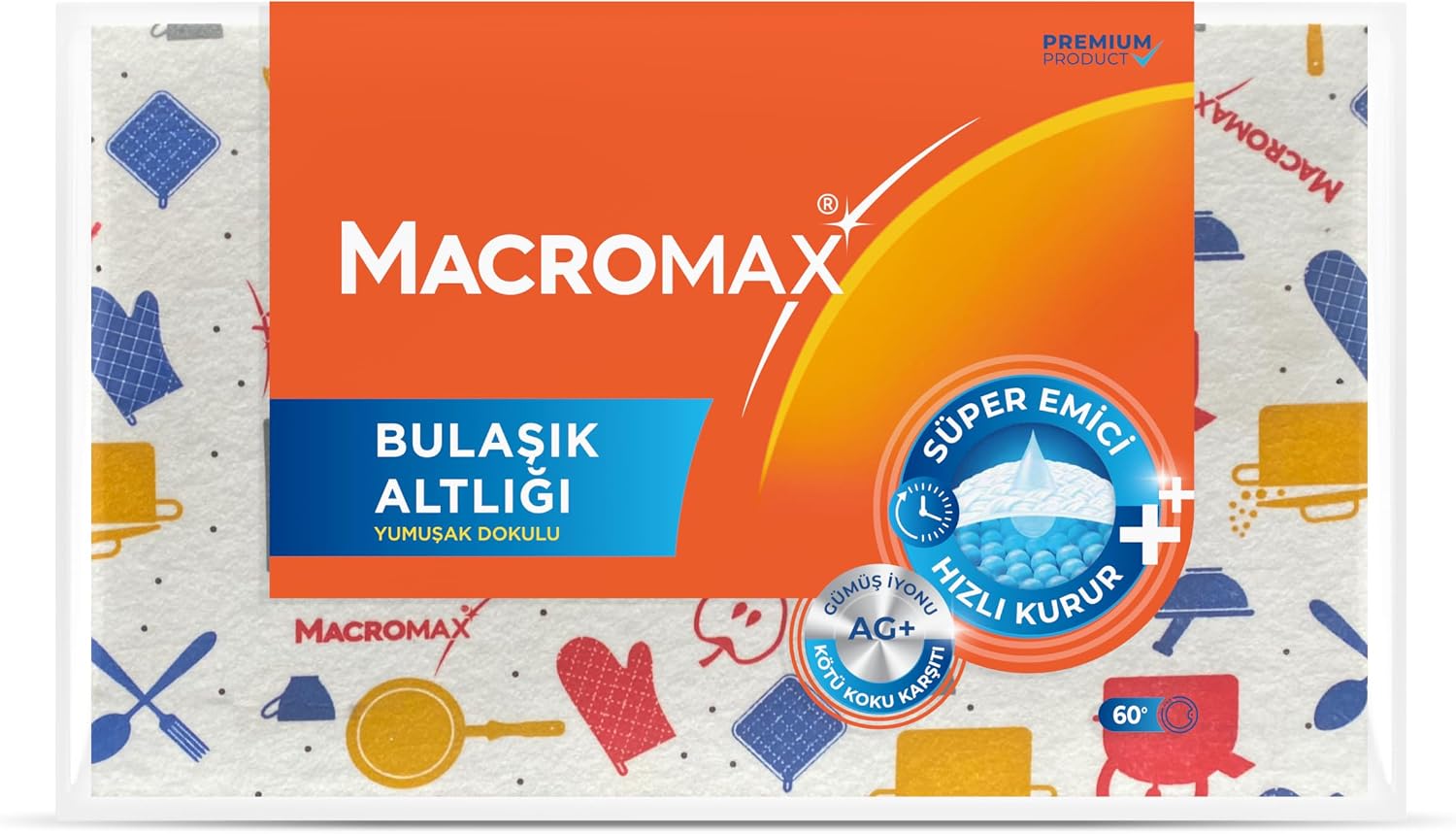 Gümüş İyonlu Bulaşık Kurutma Matı, Süper Emici, Hızlı Kuruyan Koku Yapmaz Mutfak Altlığı