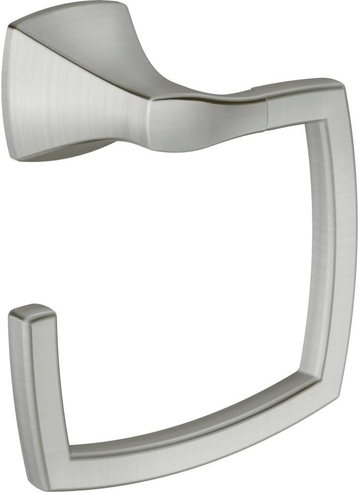 Voss Collection Fırçalanmış Nikel Banyo El Havlusu Yüzüğü, Duvara Monte Açık Havlu Halkası, YB5186BN 29,5 x 7,2 x 17,3 cm