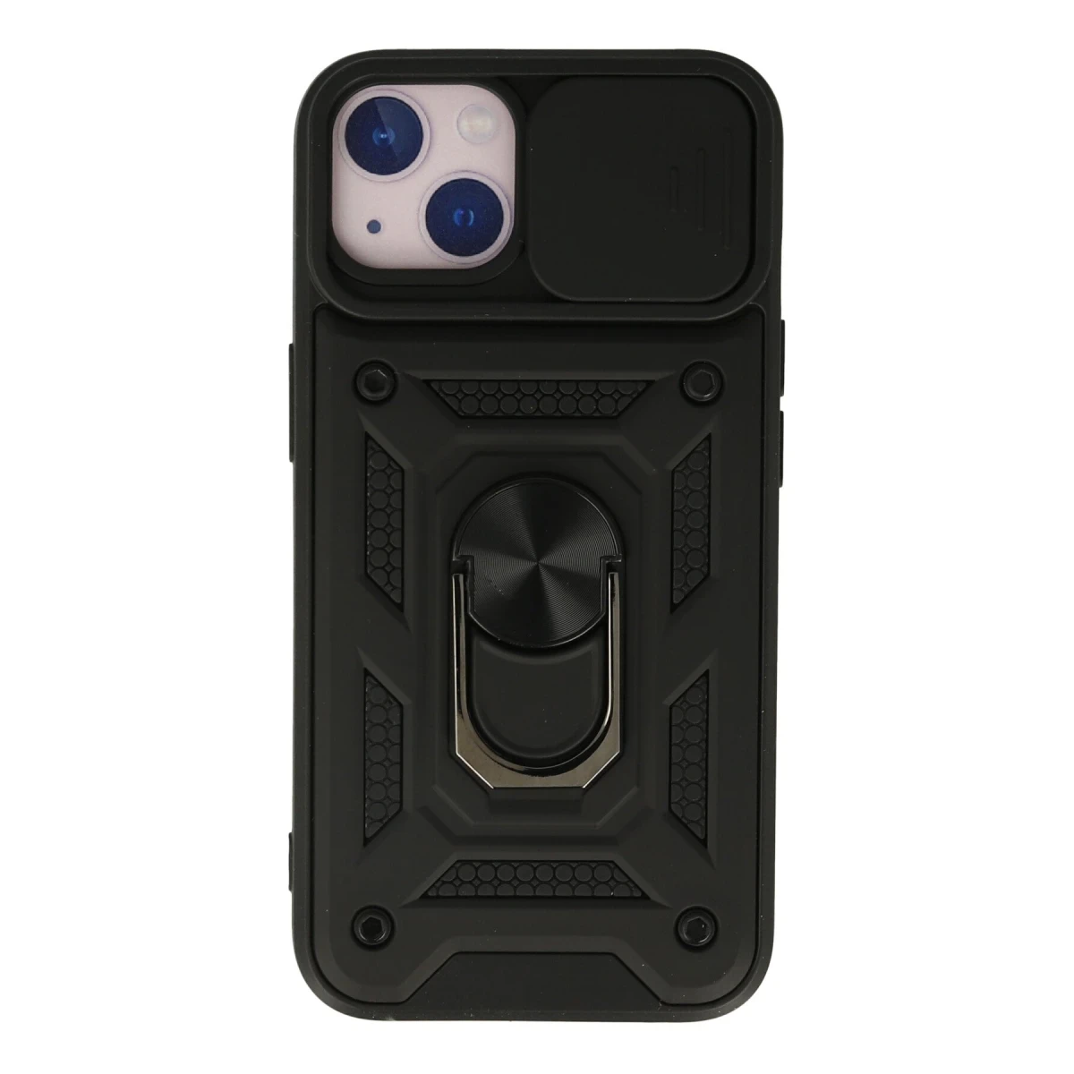 Apple iPhone 13 Kılıf Pars Lens Yüzüklü Silikon - Siyah