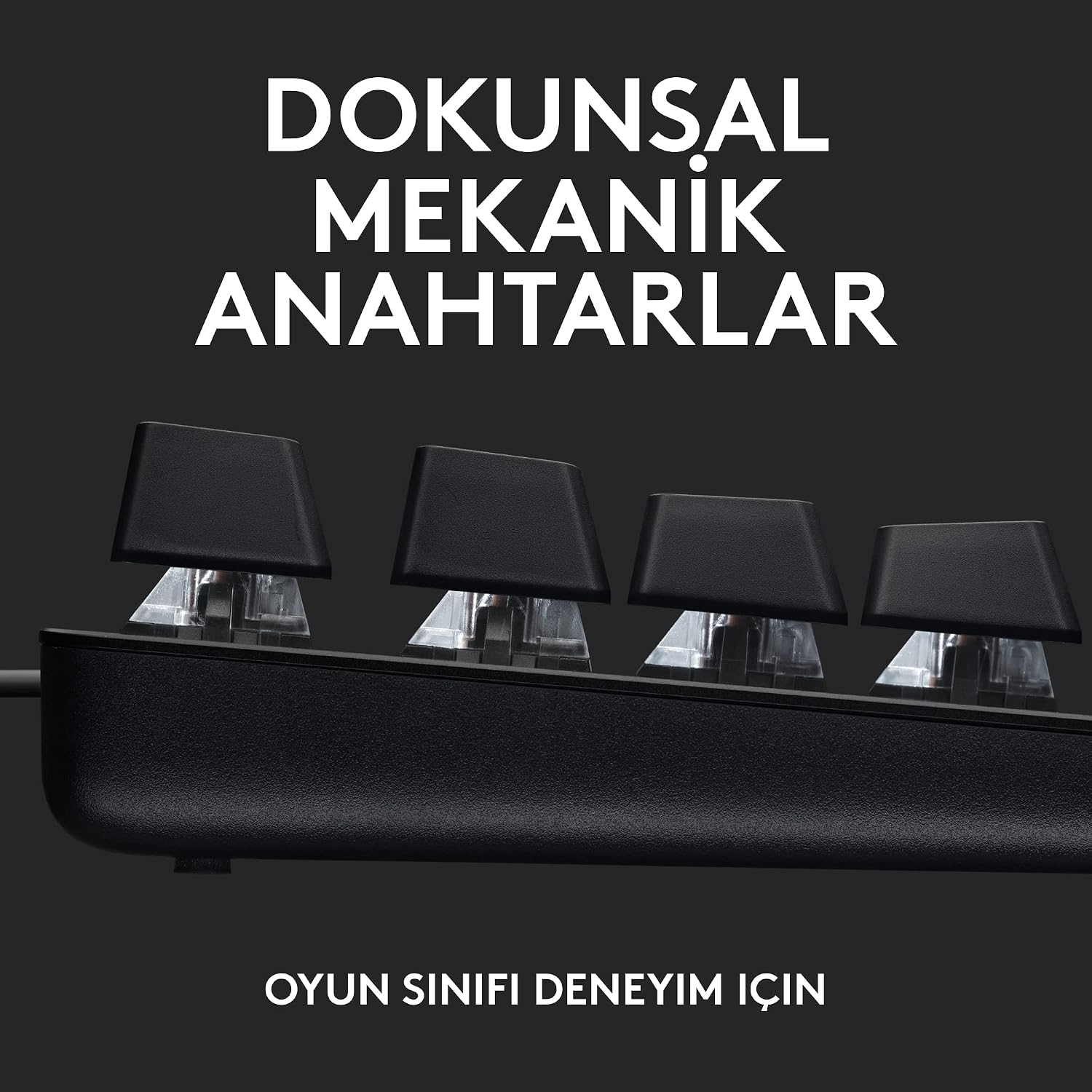 G413 SE TKL Kablolu Oyuncu Klavyesi, Dokunsal Mekanik Anahtarlar, Arkadan Aydınlatmalı, Windows, macOS ile Uyumlu, Siyah