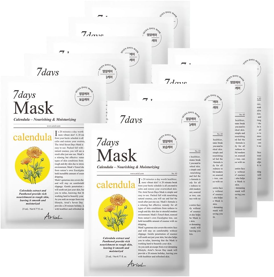 7 Days Mask Calendula P - Besleyici, Nemlendirici & Onarıcı Vegan Kağıt Maske