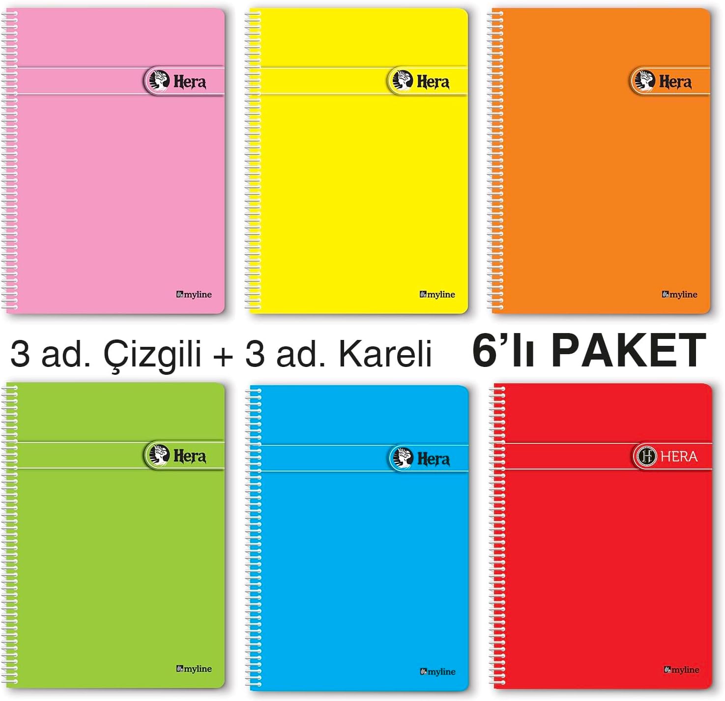 A5 Spiralli Okul Defteri - 6’lı Paket