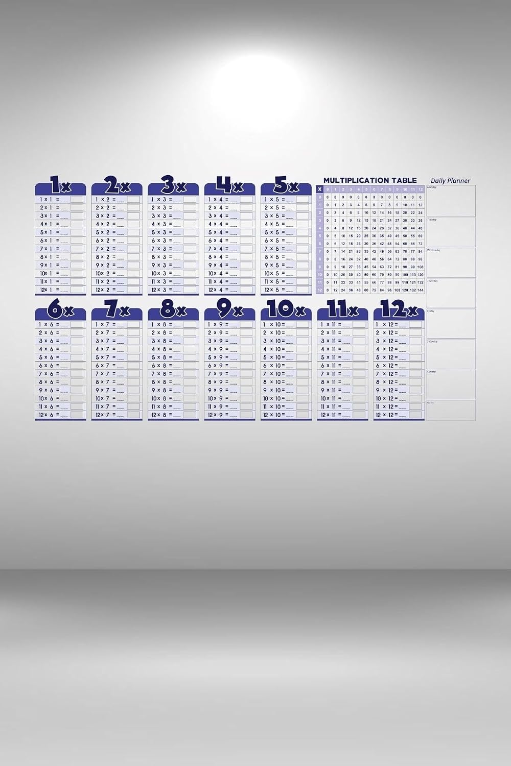 Statik Akıllı Kağıt Ingilizce Çarpım Tablosu 100x56 Cm(1 Adet Silgili Kalemli)
