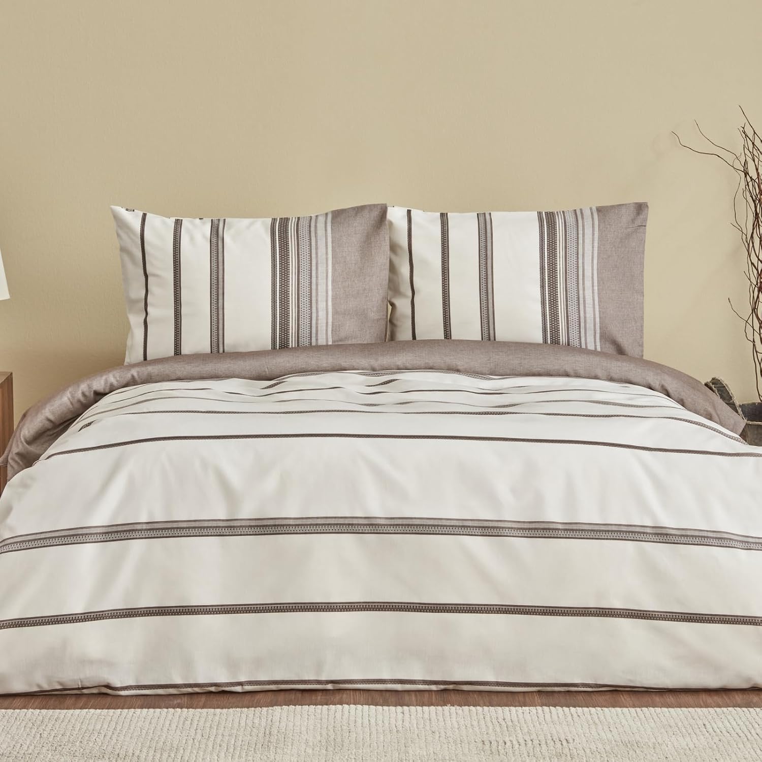 Vetro Terracotta Çift Kişilik İpliği Boyalı Nevresim Takımı, Mavi