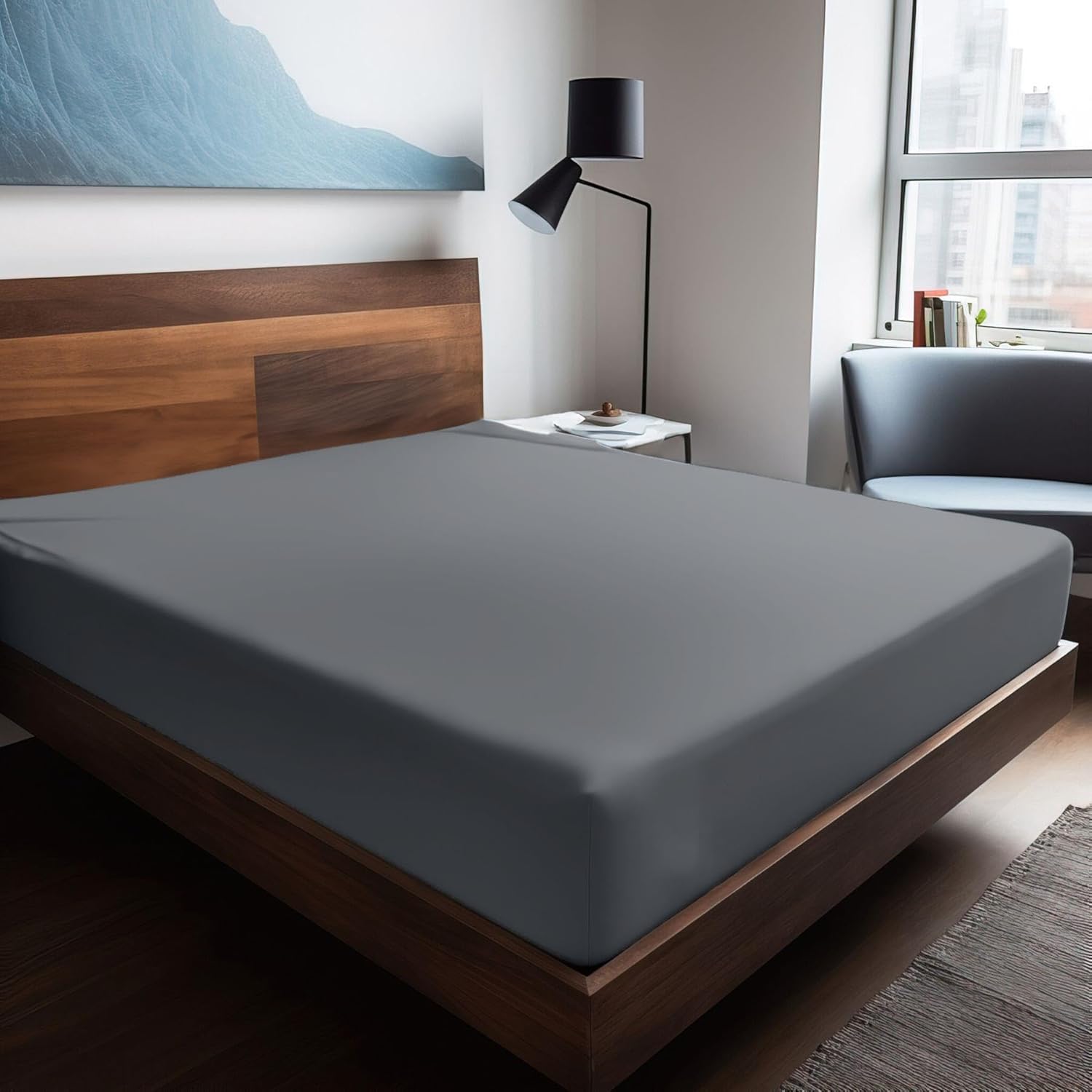 Mix & Match | Plain |%100 Pamuklu Ranforce 160 x 240 Tek Kişilik Düz Çarşaf Gri