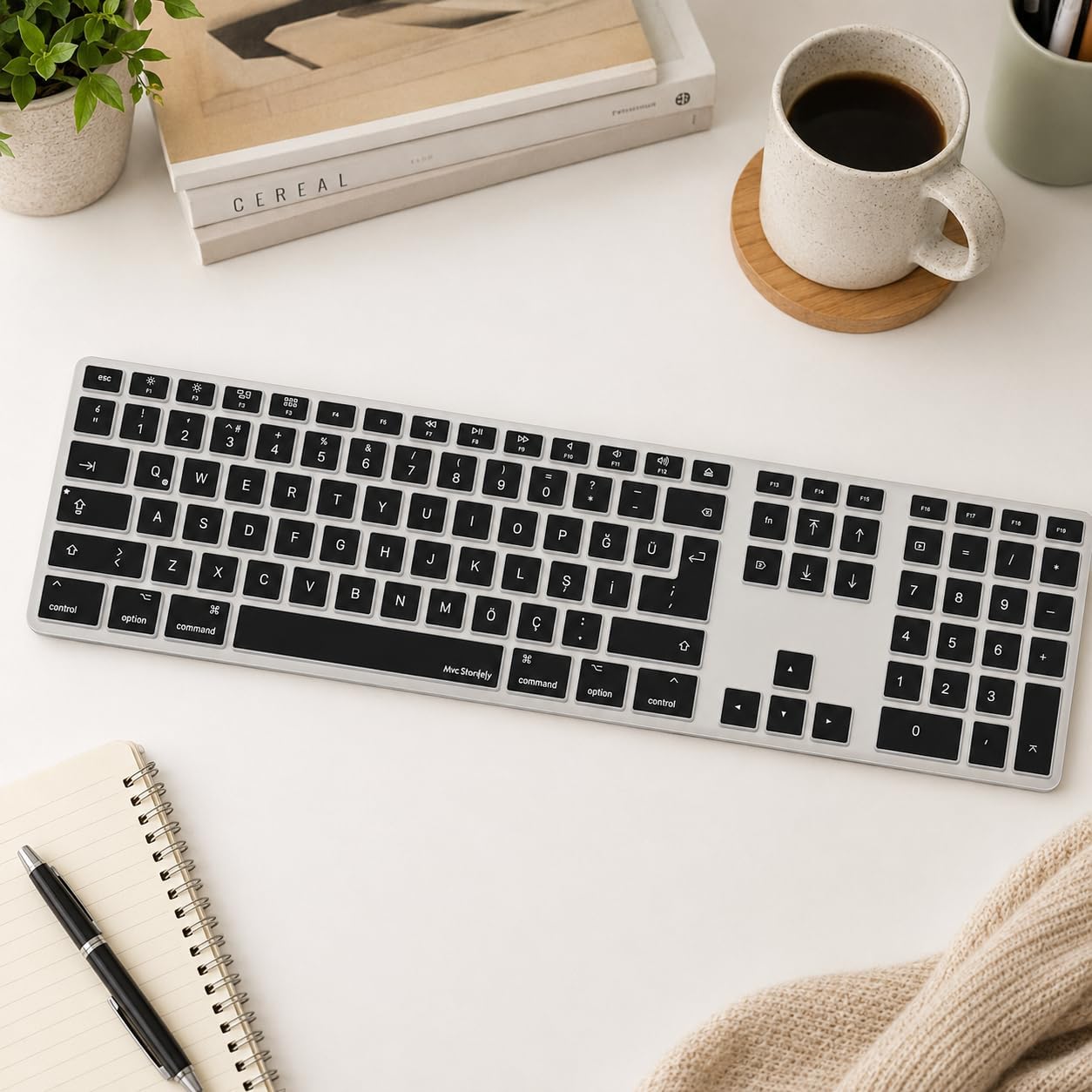 Magic Keyboard A1243 uyumlu klavye koruyucu Türkçe Q baskılı US UK İngilizce enter tipi uyumlu ince mat TPU silikon kaplama kolay tak çıkar yıkanabilir Siyah