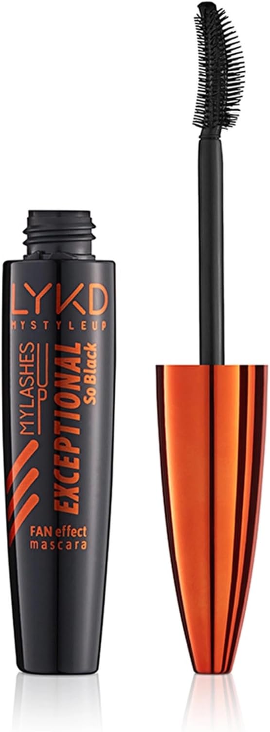 LYKD Exceptional Fan Effect & Curl Maskara, Yelpaze Etkili ve Kıvrım Veren Maskara (100 Black)