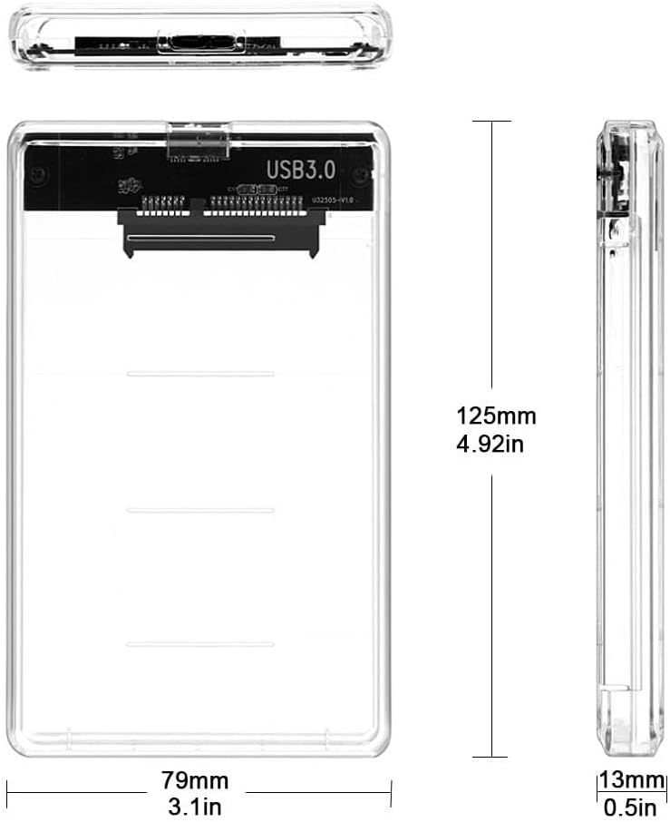 USB 3.0 Harici SSD Harddisk Şeffaf Taşınabilir HDD Kutusu Sata