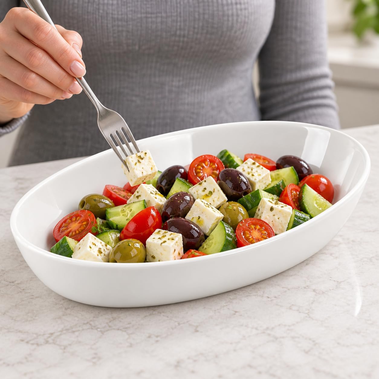 Porselen Büyük Kayık Tabak 28 × 17 cm, Beyaz Oval Servis ve Sunum Tabağı, Yükseltilmiş Kenarlı Makarna, Salata, Meze, Kahvaltılık ve Ana Yemek Tabağı, 1 Adet