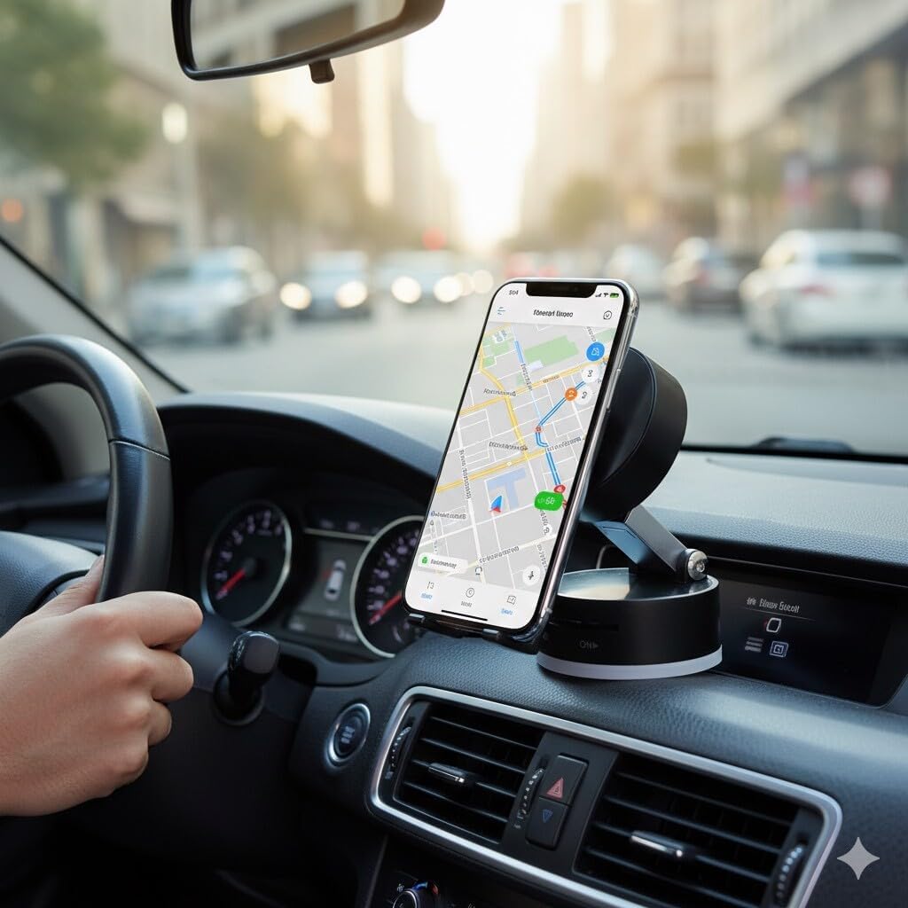 Manyetik Araç Telefon Tutucu, 360 Derece Dönebilen, Göğüs Paneli Montajı, Evrensel Uyumlu