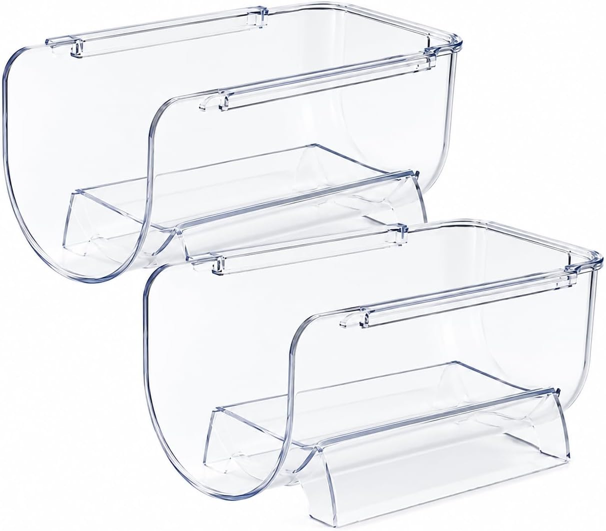 Buzdolabı Şişe Rafı Düzenleyici Şeffaf 2'li Set, 11x20x10 cm