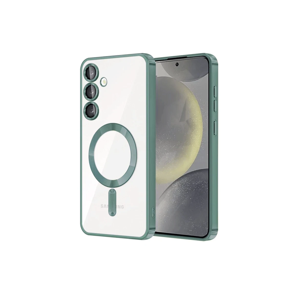 Samsung Galaxy S24 Kılıf Kross Magneticsafe Kapak - Koyu Yeşil