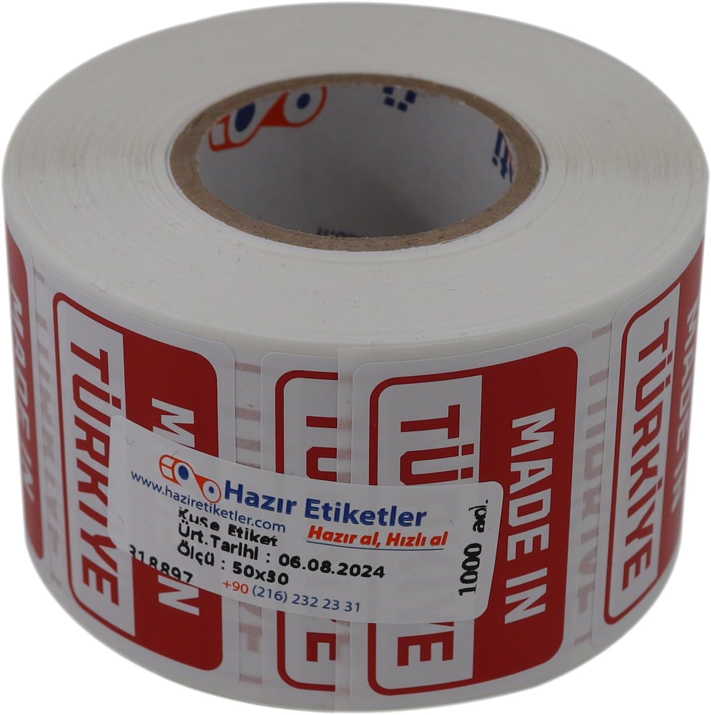 Made in Türkiye Baskılı Kuşe Etiket 50mm X 30mm 1000 Adet
