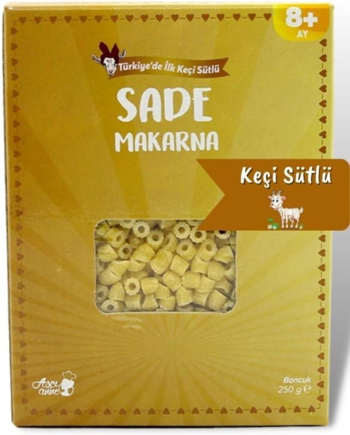 Aşçı Anne Keçi Sütlü Sade Makarna (Boncuk) 250Gr