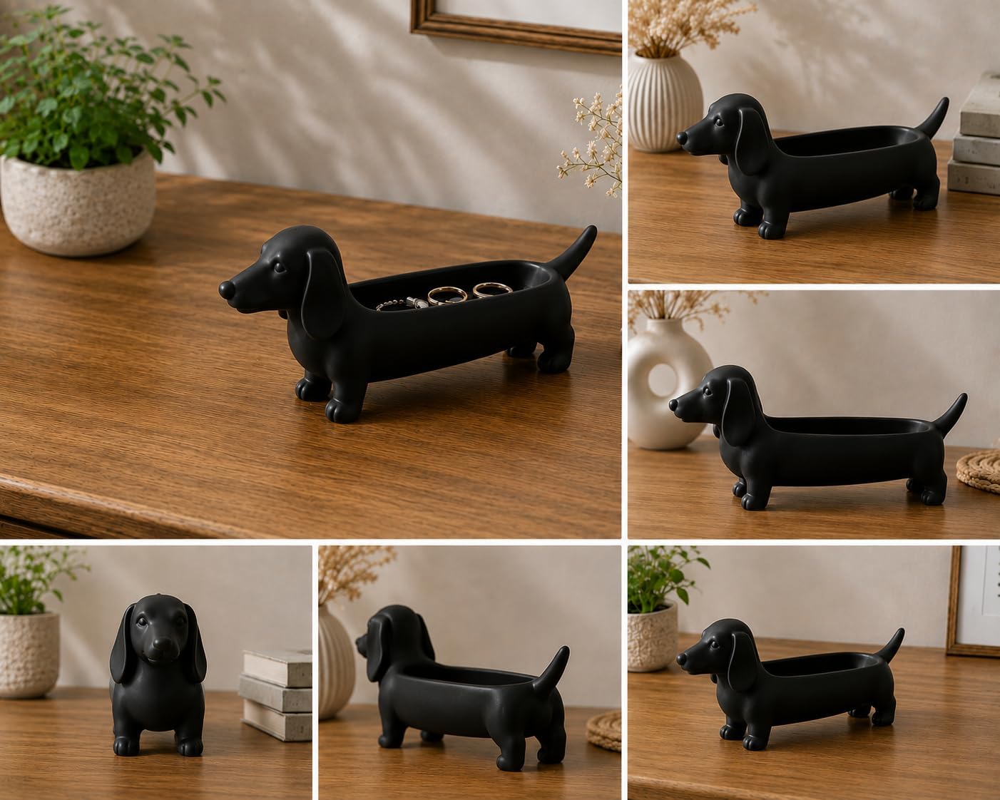 Sevimli Köpek Figürlü Dekoratif Organizer – Modern Takı ve Aksesuar Tepsisi
